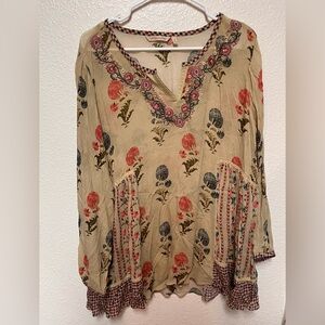 Soft Surroundings Womens Serenata Tunic Sheer Top Med Romantic Fairy